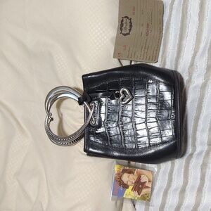 Vintage Brighton Black Handbag with heart shape handle